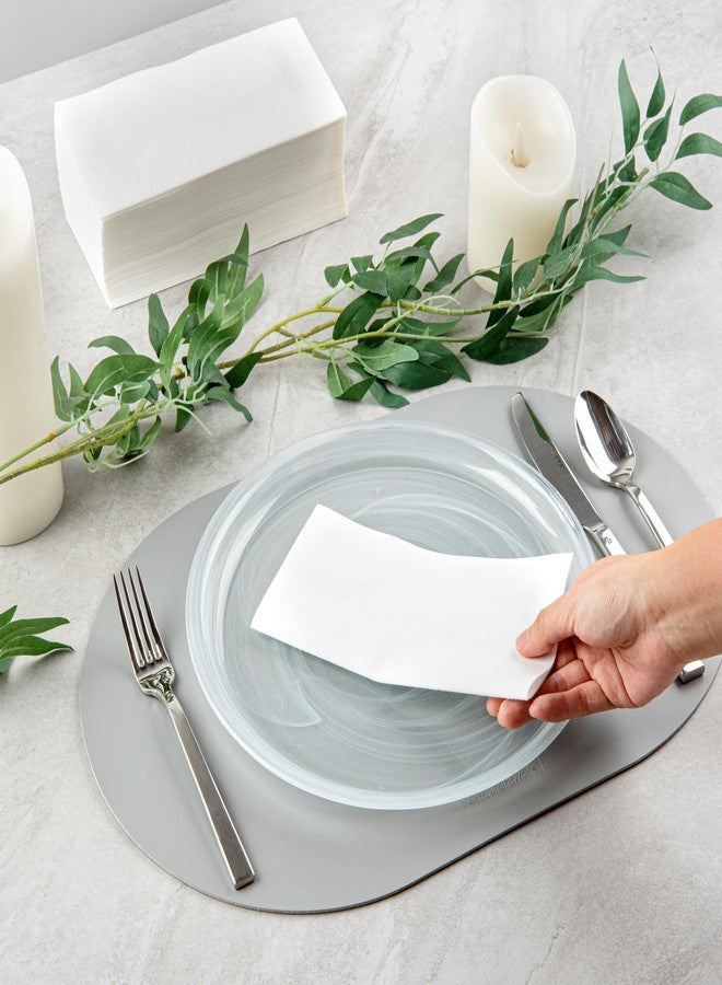 ريستورنت وير مناشف ضيوف من لوكسيناب، مقاس 15.8 × 7.9 بوصة، بملمس الكتان، 50 منشفة يد - مطوية ربع طية، مصنوعة بتقنية الطباعة الهوائية، مناديل عشاء ورقية بيضاء، للاستخدام مرة واحدة، مناسبة لدورات المياه والمطابخ والطاولات - أدوات المطاعم - Image 5